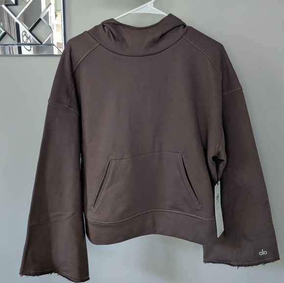 ALO Yoga Low Key Hoodie Coco XS - NEW - Picture 3 of 8